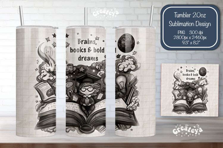 School Tumbler Wrap PNG Back to School Quote black and white