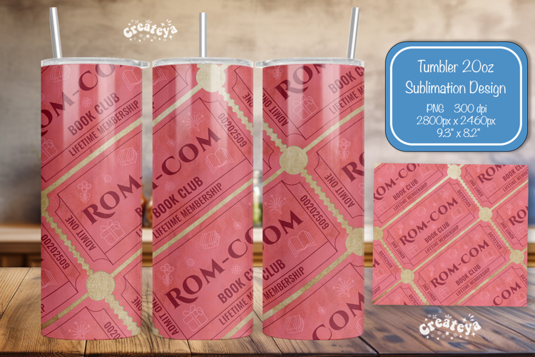 Book club Ticket tumbler wrap Reading Genre Sublimation png