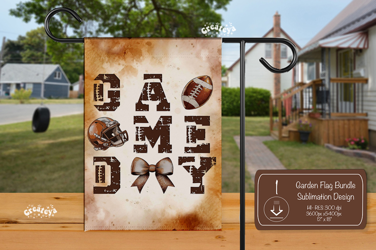 Football Garden Flag PNG American Football Yard Sign design