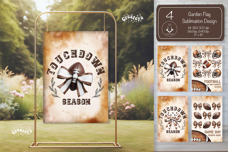 Football Garden Flag PNG American Football Yard Sign design