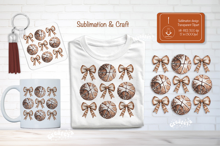 Basketball Sublimation Clipart Basketball Bow Shirt png