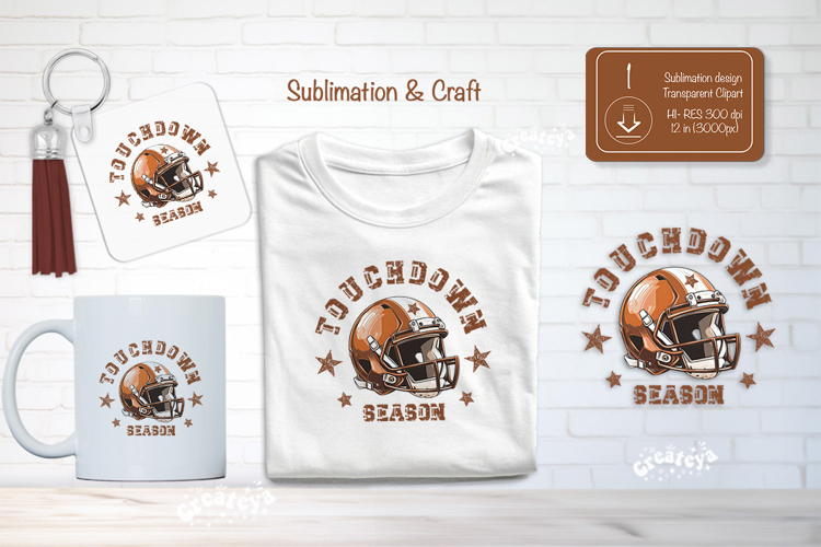 Football Sublimation Clipart Touchdown Season Football png