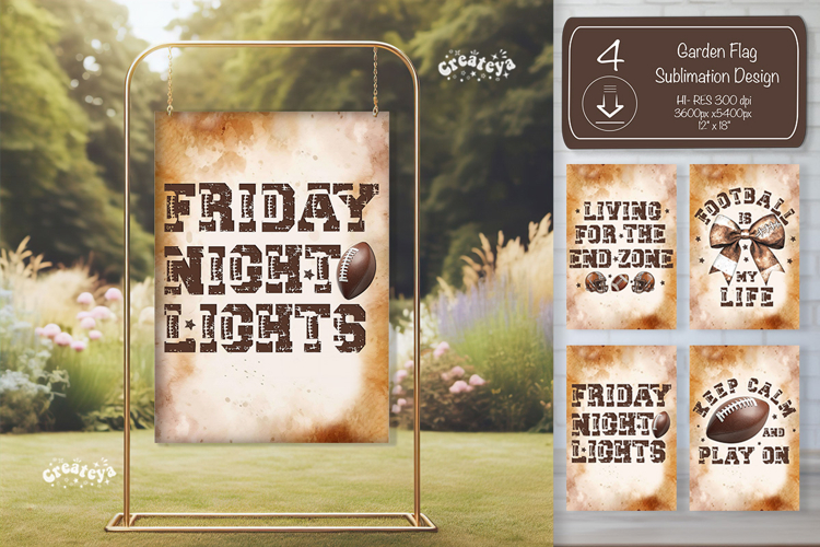 Football Garden Flag PNG American Football Yard Sign design