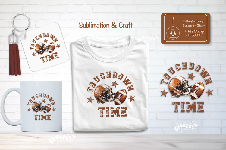 Football Sublimation Clipart Football Touchdown Time png