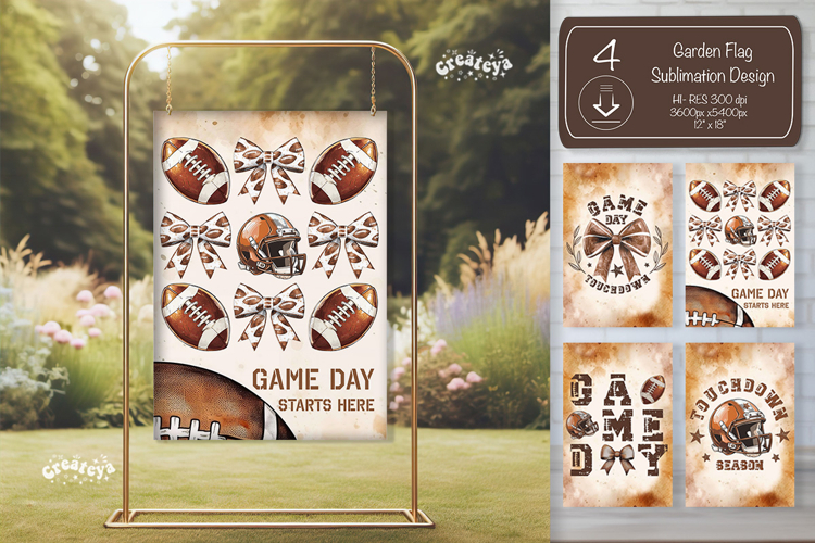 Football Garden Flag PNG American Football Yard Sign design