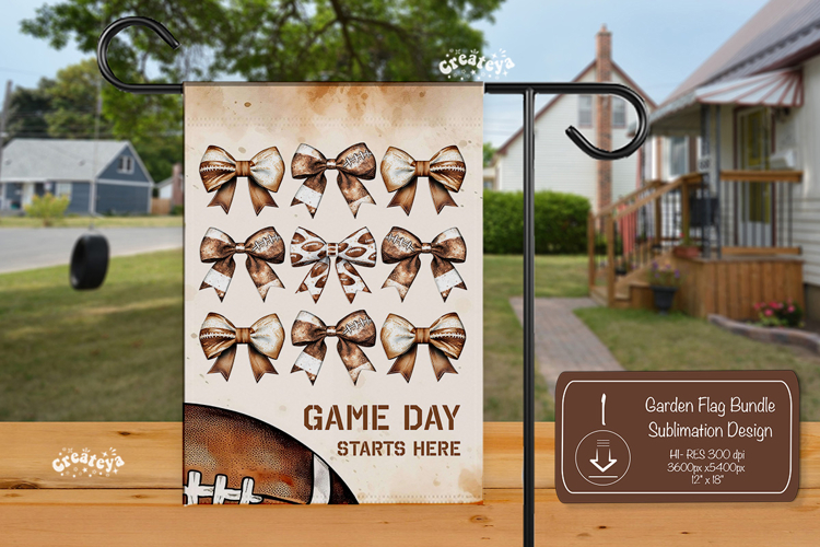 Football Garden Flag PNG American Football Yard Sign design