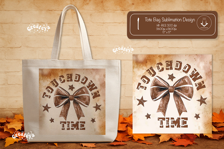 Football Tote Bag Sublimation Vintage Game Day Touchdown png