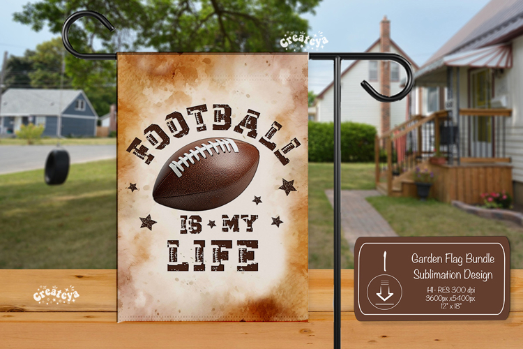 Football Garden Flag PNG American Football Yard Sign design