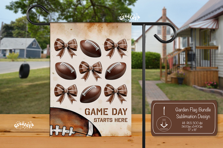 Football Garden Flag PNG American Football Yard Sign design