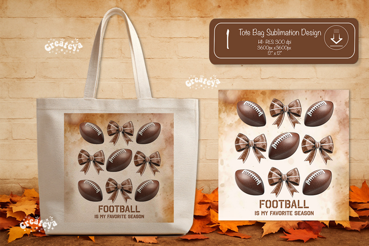 Football Tote Bag Sublimation Vintage Game Day png Touchdown