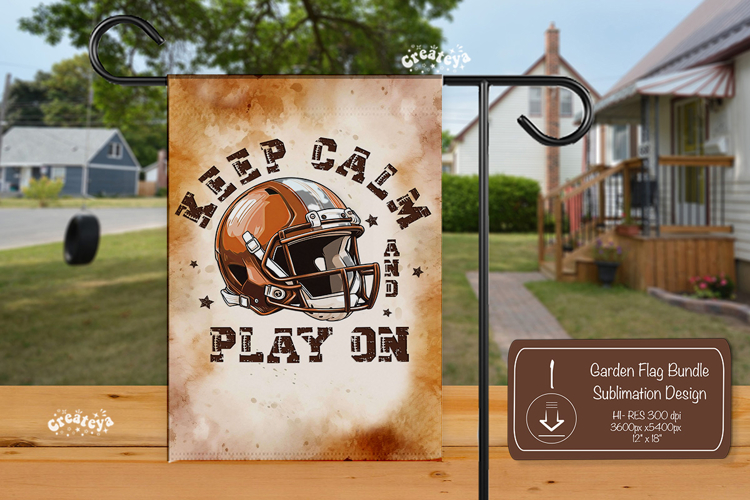 Football Garden Flag PNG American Football Yard Sign design