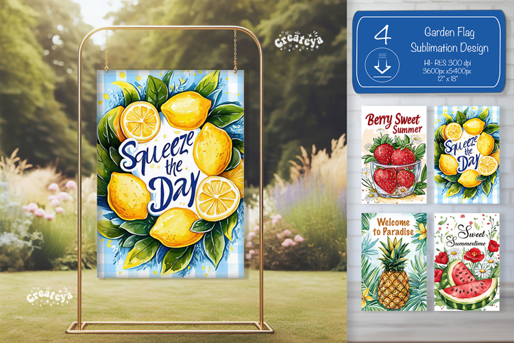 Summer Garden flag png Beach yard sign sublimation png