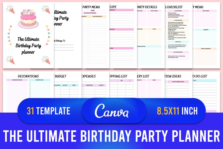 The Ultimate Birthday Party Planner Canva example image 1