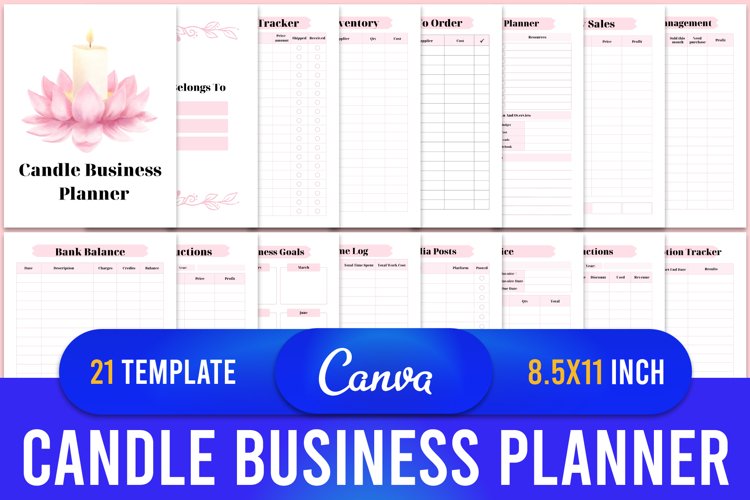 Candle business planner Canva Template