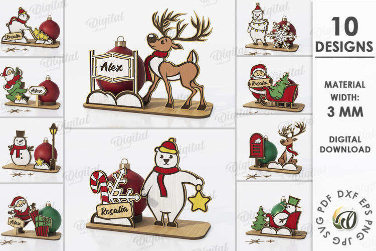 Christmas Ball Holders Bundle Lasercut. Christmas Decor SVG