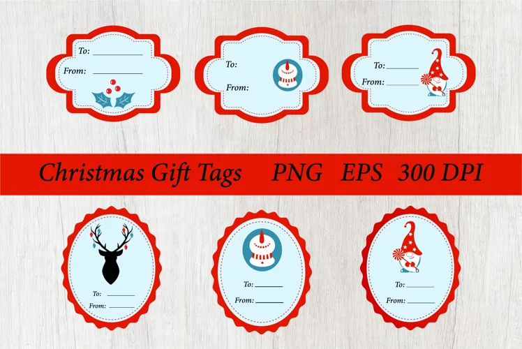 Christmas Gift Tags PNG. Sublimation Gift Tags PNG. Bag tag