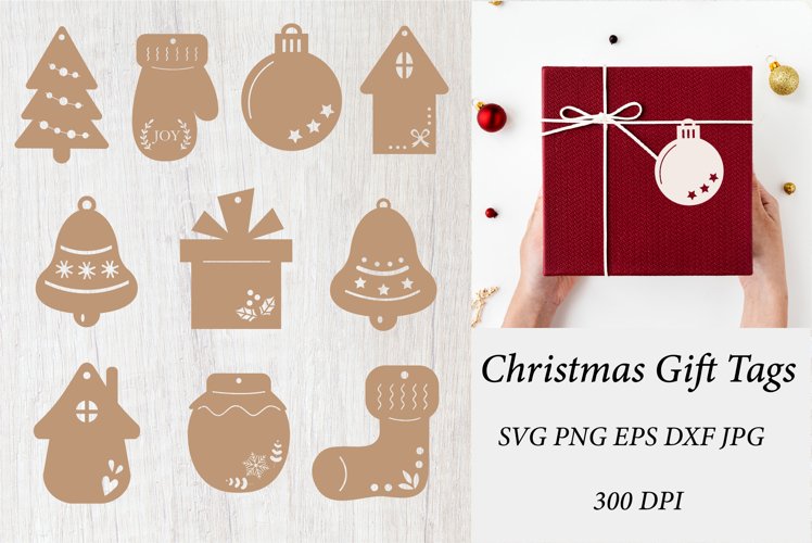 Christmas Gift Tags SVG. Christmas Tags SVG. Cut Files SVG example image 1