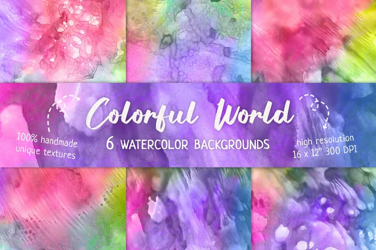 Nice Vivid Colorful Watercolor Backgrounds: Colorful World