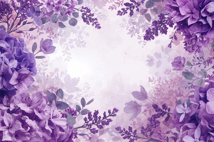 Purple Watercolor Floral Background