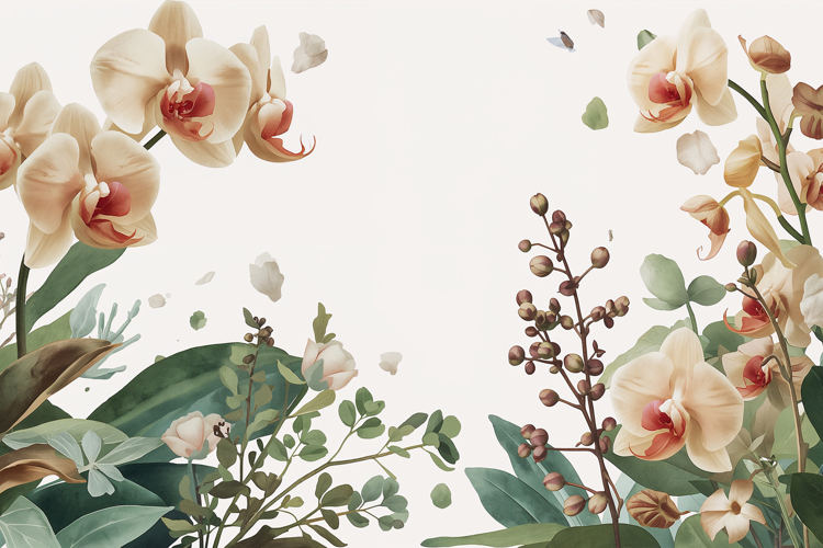 Creamy Orchid Floral Background Wallpaper