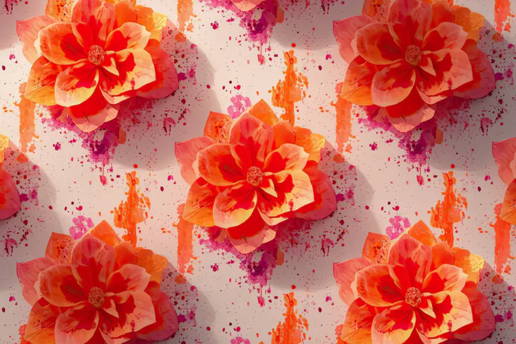 Orange Blossoms Floral Background