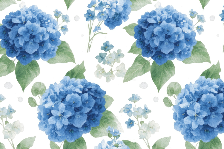 Blue Watercolor Floral Background
