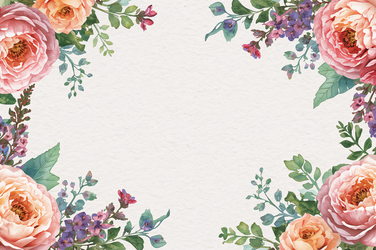 Watercolor Pink And Peach Floral Background