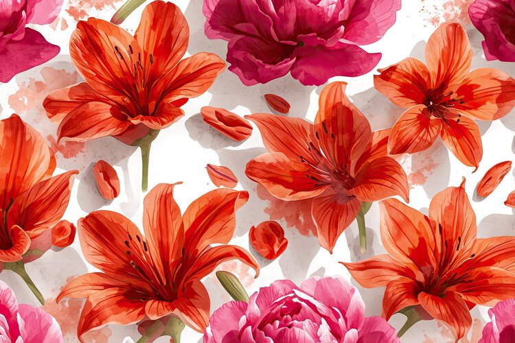 Vibrant Orange Lilies Background example image 1