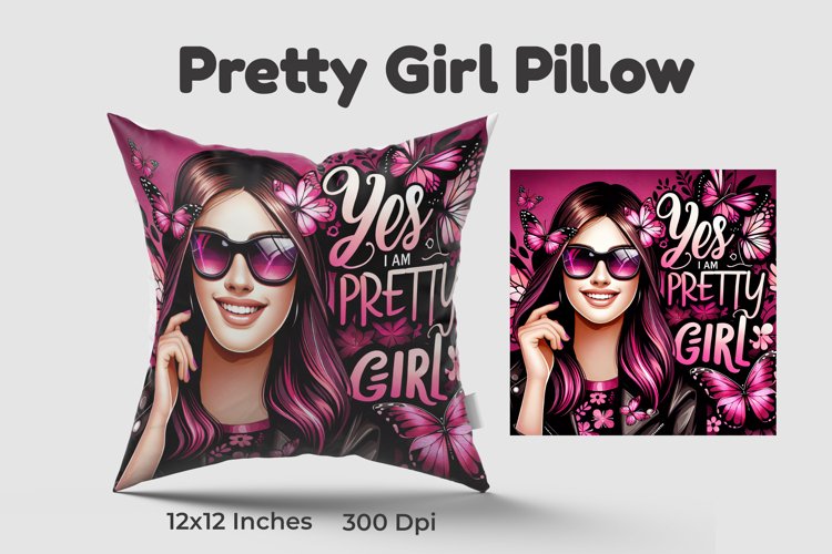 Pretty Girl Pillow example image 1