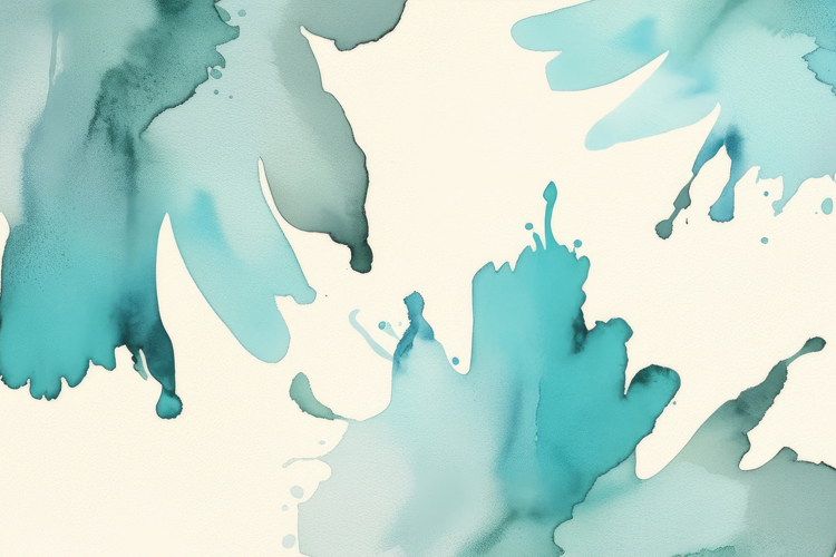 Abstract Teal Watercolor Splashes Background Wallpaper