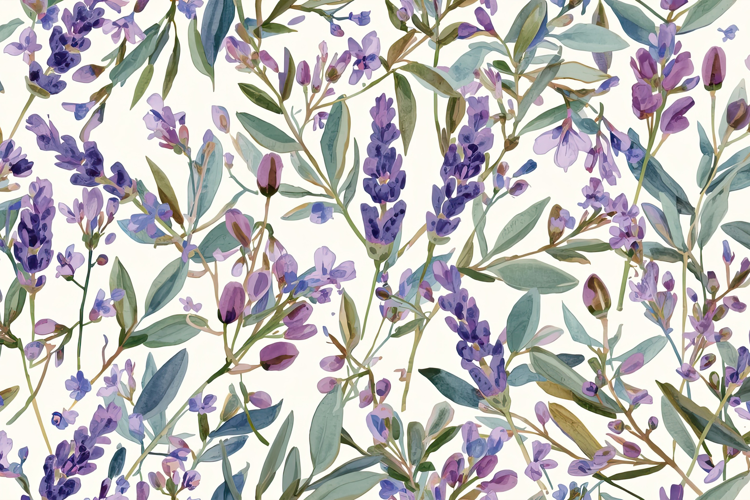 Purple Watercolor Floral Background