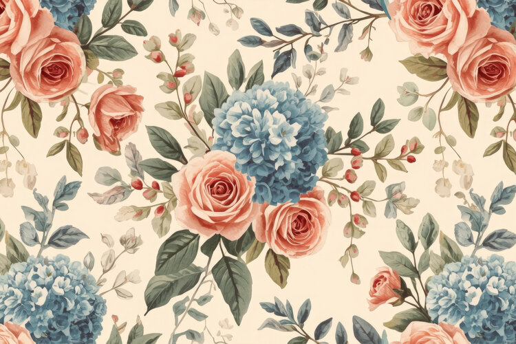 Vintage Watercolor Floral Background example image 1