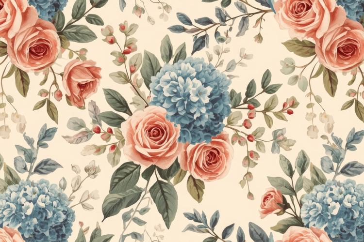 Vintage Watercolor Floral Background