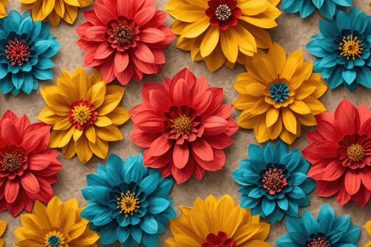 Paper Craft Flowers Background
