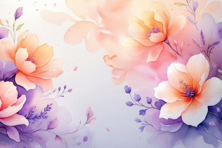 Watercolor Floral Background Wallpaper