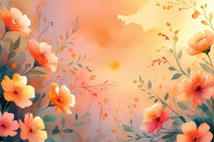 Watercolor Floral Background Wallpaper