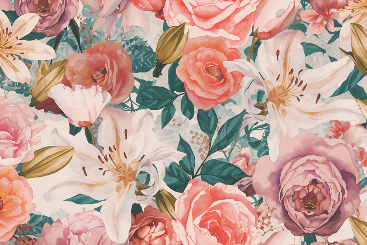 Watercolor Floral Background Wallpaper example image 1