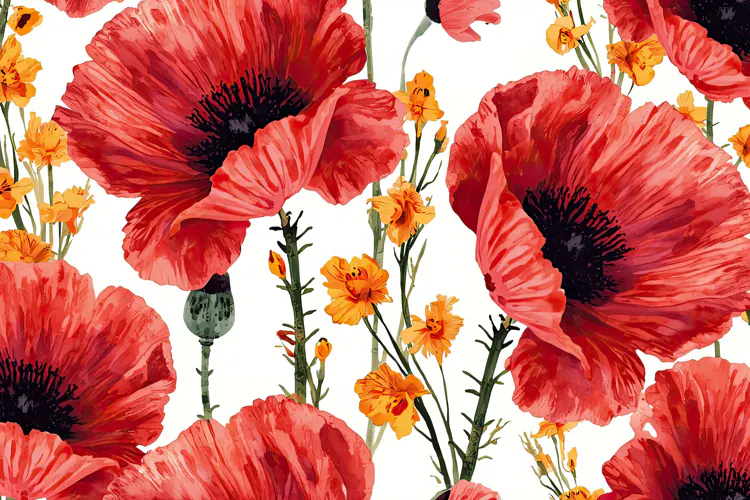 Red Poppy Flower Background