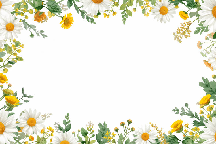 Watercolor White Floral Background