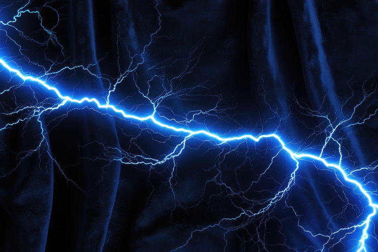 Intense Blue Electric Lightning Strike Background Wallpaper