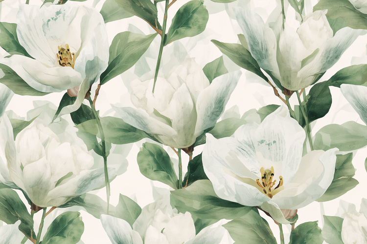 White Watercolor Floral Background