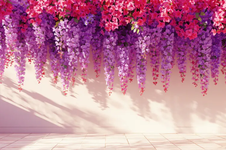Purple And Pink Wisteria Flowers Background