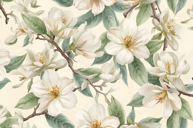 White Watercolor Floral Background example image 1