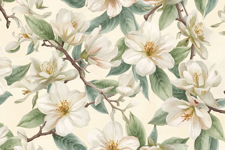 White Watercolor Floral Background