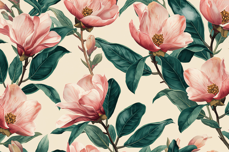 Pink Watercolor Floral Background Wallpaper example image 1