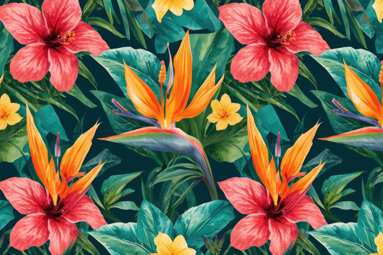 Watercolor Vibrant Red Hibiscus Flower Background