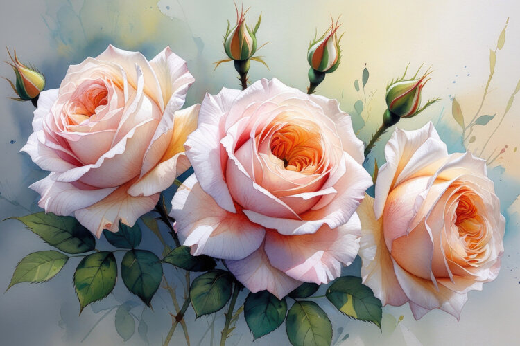 Watercolor Floral Background Wallpaper example image 1