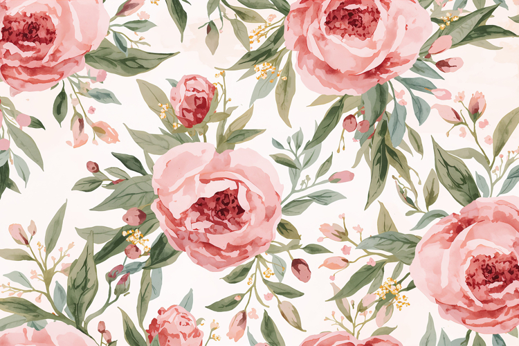 Watercolor Soft Pink Floral Background