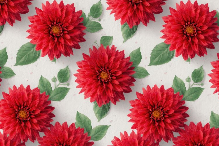 Red Paper Craft Flowers Background example image 1