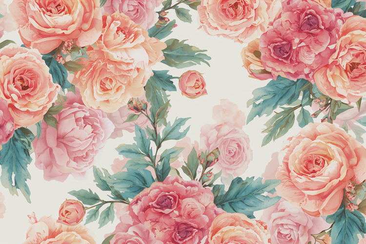 Watercolor Floral Background Wallpaper example image 1